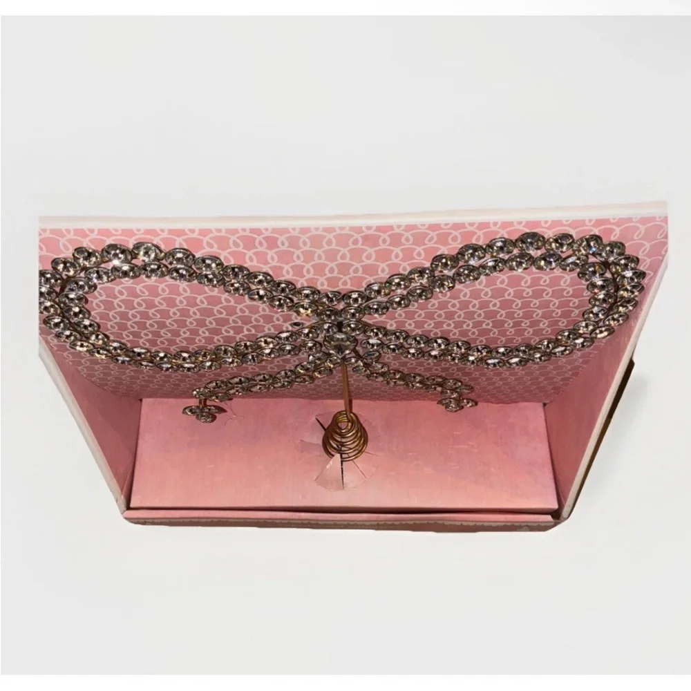 Cupcakes and Cashmere Crystal‎ Jeweled Bow Tree Topper Glam Holiday Decor NWT